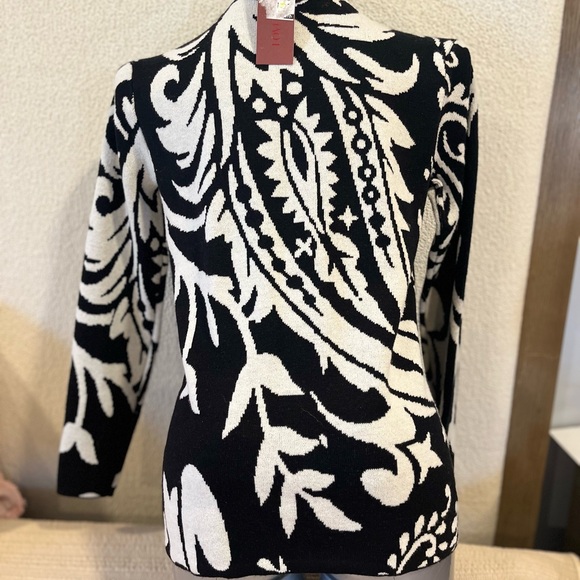 Love Scarlett Black and White Cowl-Neck Sweater - Picture 2 of 7